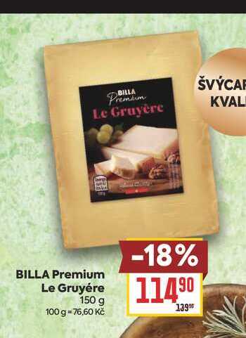 BILLA Premium Le Gruyère 150 g 
