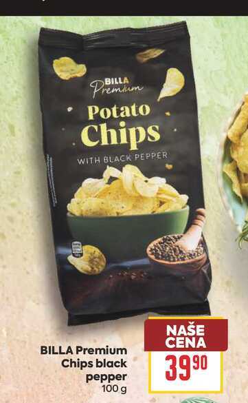 BILLA Premium Chips black pepper 100 g 