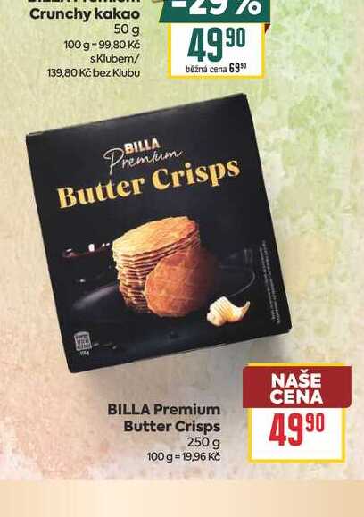BILLA Premium Butter Crisps 250g