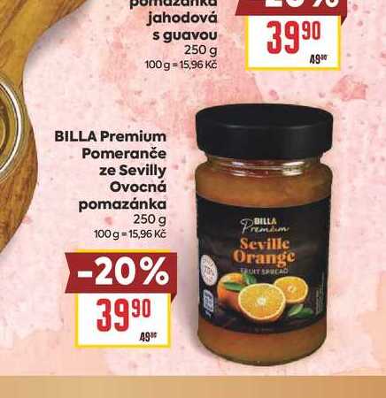 BILLA Premium Pomeranče ze Sevilly Ovocná pomazánka 250 g