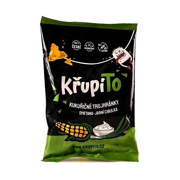 KřupíTo Kukuřičné trojhránky Zakysaná smetana - jarní cibulka