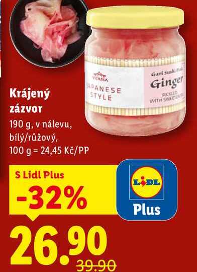 Krájený zázvor, 190 g