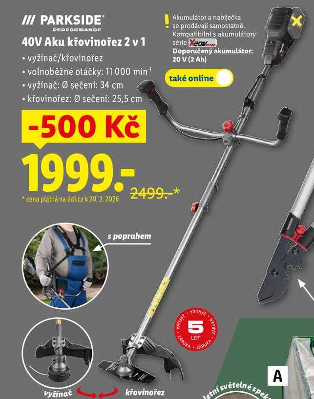 40V Aku křovinořez 2 v 1