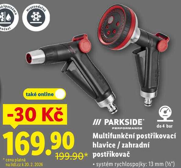 Multifunkční postřikovací hlavice/zahradní postřikovač