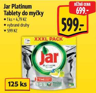 Jar Platinum Tablety do myčky, 125 ks 