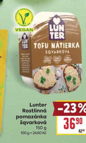Lunter Rostlinná pomazánka škvarková 150 g 