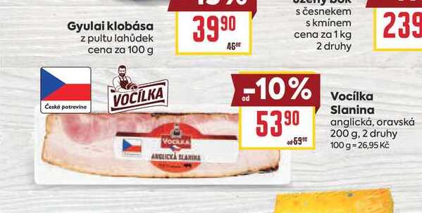 Vocilka Slanina anglická, oravská 200 g