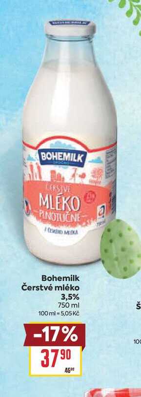 Bohemilk Čerstvé mléko 3,5% 750 ml