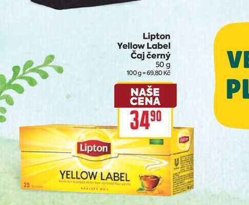 Lipton Yellow Label Čaj černý 50 g