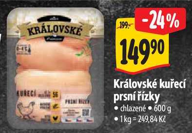 Královské kuřecí prsní řízky, 600 g