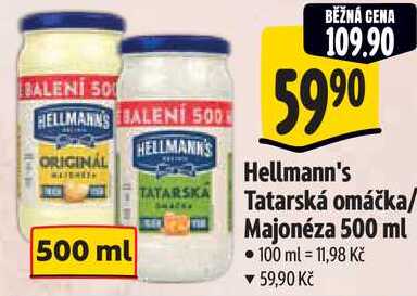 Hellmann's Tatarská omáčka/Majonéza, 500 ml