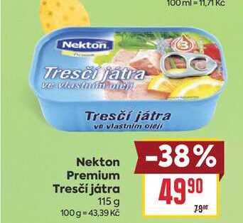 Nekton Premium Tresčí játra 115 g 
