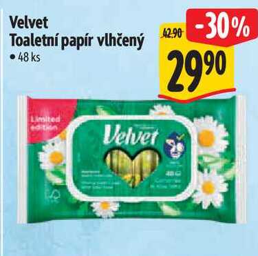 Velvet Toaletní papír vlhčený, 48 ks