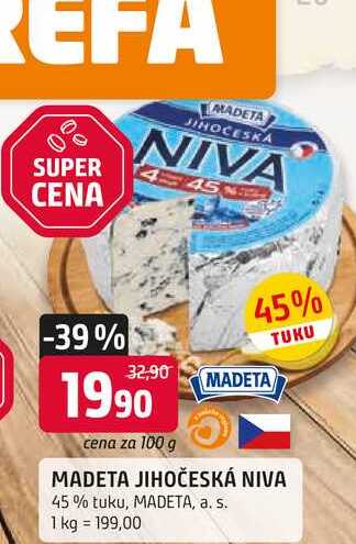 MADETA JIHOČESKÁ NIVA 45% tuku, 100g
