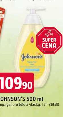 JOHNSON'S 500 ml mycí gel pro tělo a vlásky