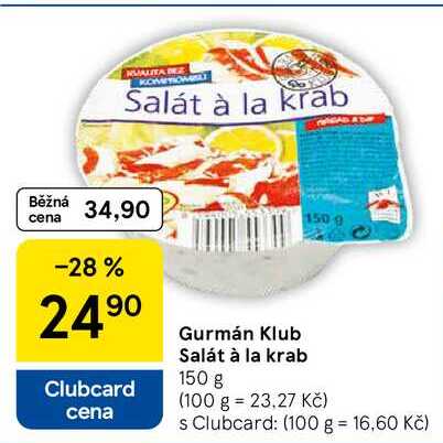 Gurmán Klub Salát à la krab, 150 g