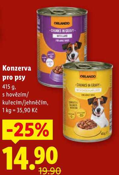 Konzerva pro psy, 415 g