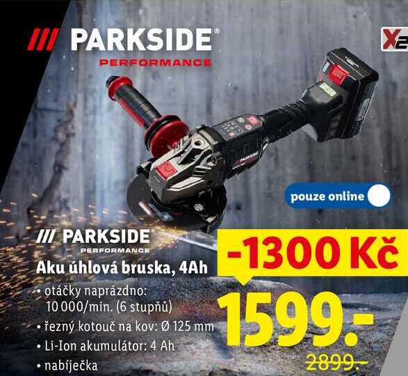 Aku úhlová bruska, 4Ah 