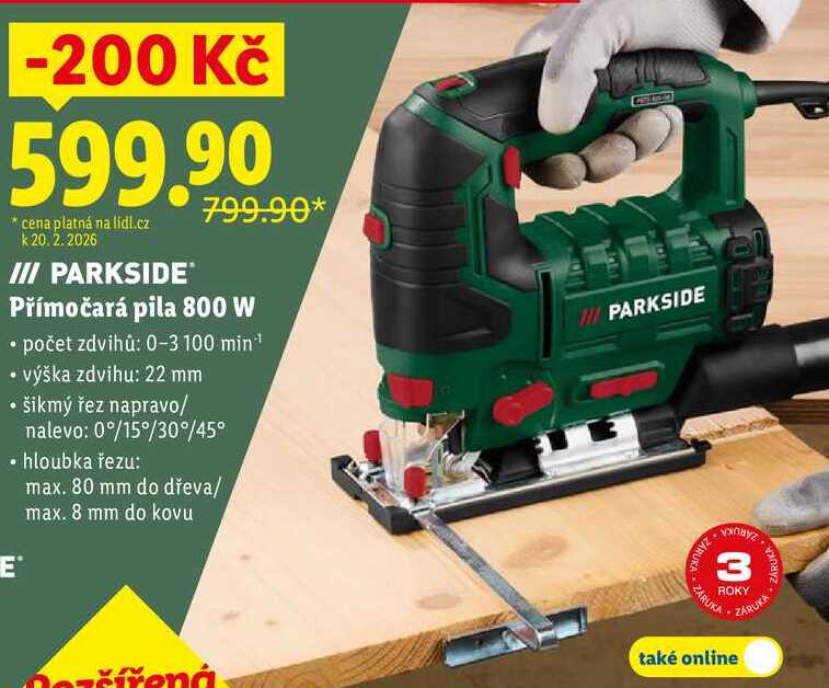 Přímočará pila 800 W 