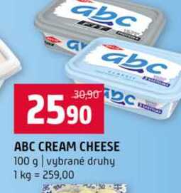ABC CREAM CHEESE 100 g vybrané druhy