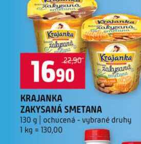 KRAJANKA ZAKYSANÁ SMETANA 130 g ochucená vybrané druhy