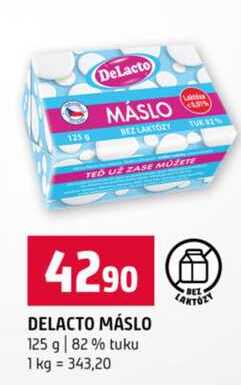 DELACTO MÁSLO 125 g 82% tuku  v akci