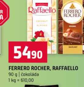FERRERO ROCHER, RAFFAELLO 90 g čokoláda