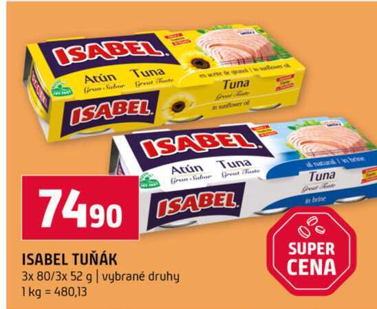 ISABEL TUŇÁK 3x 80/3x 52 g vybrané druhy