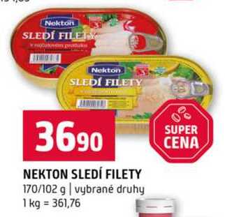 NEKTON SLEDI FILETY 170/102 g vybrané druhy
