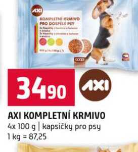 AXI KOMPLETNÍ KRMIVO 4x 100 g kapsičky pro psy