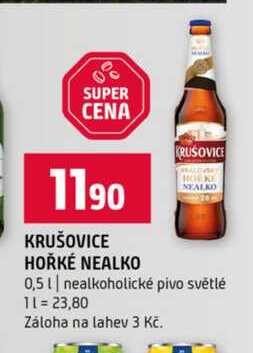KRUŠOVICE HOŘKÉ NEALKO 0,5l nealkoholické pivo světlé 