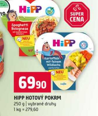 HIPP HOTOVÝ POKRM 250 g vybrané druhy