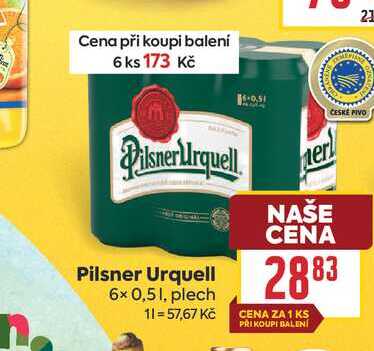 Pilsner Urquell 6x0,51, plech 
