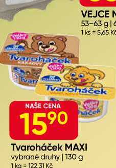 Tvaroháček MAXI vybrané druhy 130 g