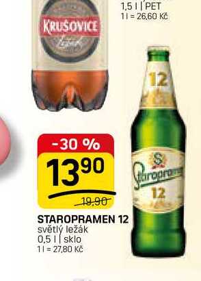 STAROPRAMEN 12 světlý ležák 0,5l