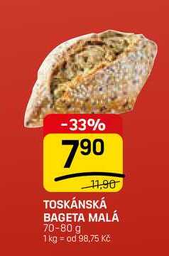TOSKÁNSKÁ BAGETA MALÁ 70-80 g