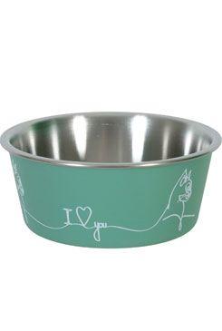 Miska nerez kočka Love Cat 400ml zelená Zolux