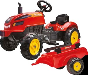 Šlapací traktor s přívěsem