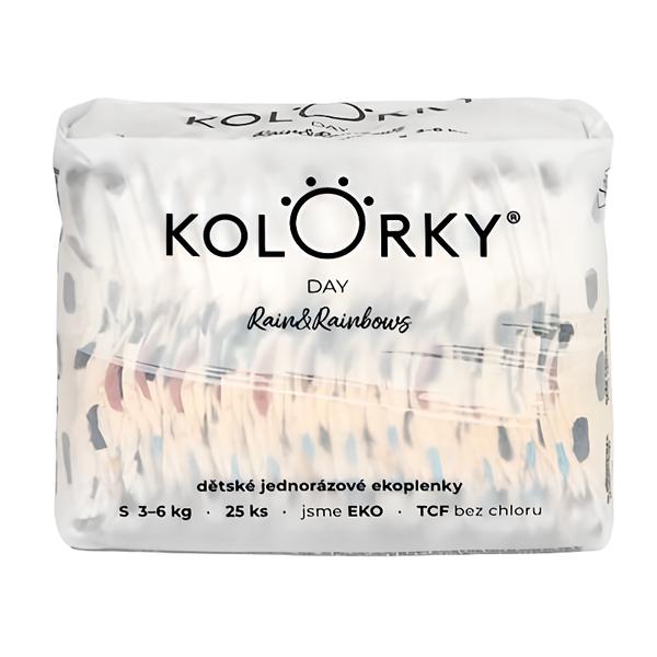 Kolorky Day Jednorázové eko plenky déšť a duhy S (3-6 kg)
