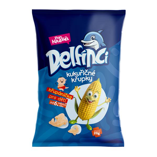 Pan Křupka Delfínci kukuřičný snack bez soli