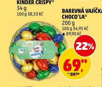 BAREVNÁ VAJÍČKA CHOCO'LA, 200 g