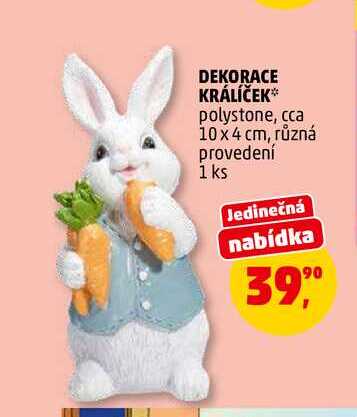 DEKORACE KRÁLÍČEK, 1 ks