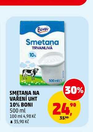 SMETANA NA VAŘENÍ UHT 10% BONI, 500 ml