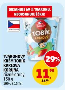 TVAROHOVÝ KRÉM TOBÍK KARLOVA KORUNA, 130 g