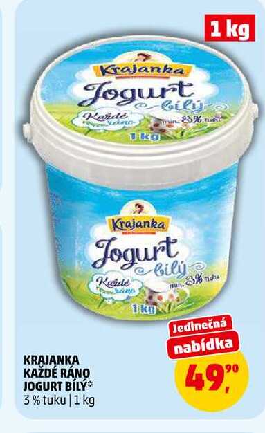 KRAJANKA KAŽDÉ RÁNO JOGURT BÍLÝ, 1 kg