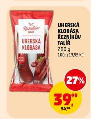 UHERSKÁ KLOBÁSA ŘEZNÍKŮV TALÍŘ, 200 g