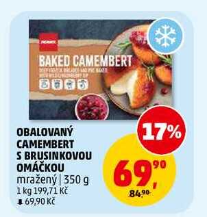 OBALOVANÝ CAMEMBERT S BRUSINKOVOU OMÁČKOU, 350 g 