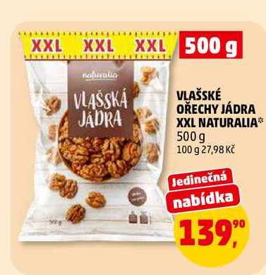 VLAŠSKÉ OŘECHY JÁDRA XXL NATURALIA, 500 g
