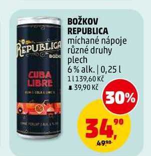 BOŽKOV REPUBLICA míchané nápoje plech 6% alk., 0,25 l