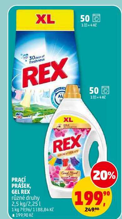 PRACÍ PRÁŠEK REX, 50 dávek